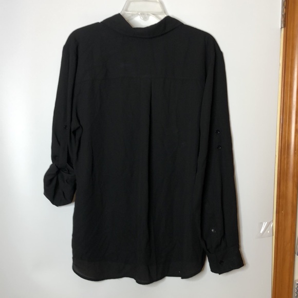 New York & Company Women's Black Collared Long Sleeve Top XL XLARGE PLUS SIZE - Picture 12 of 12